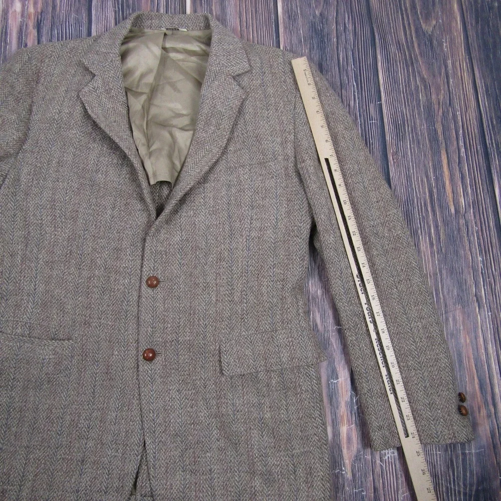 Vintage Boundary Waters Sport Coat Mens 40 Brown Wool Herringbone‎ Tweed Blazer